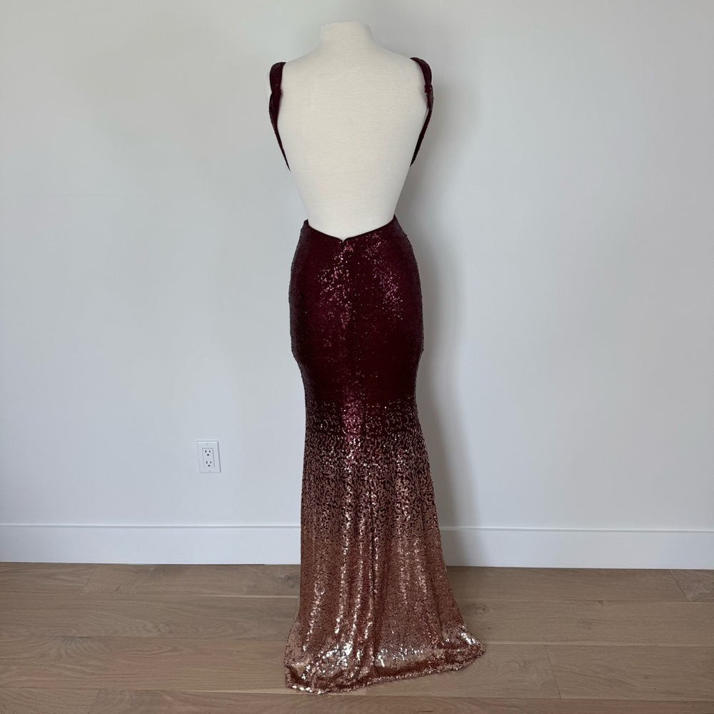 Turquoise Metallic Fit & Flare Formal Long Dress - Picture 7 of 15